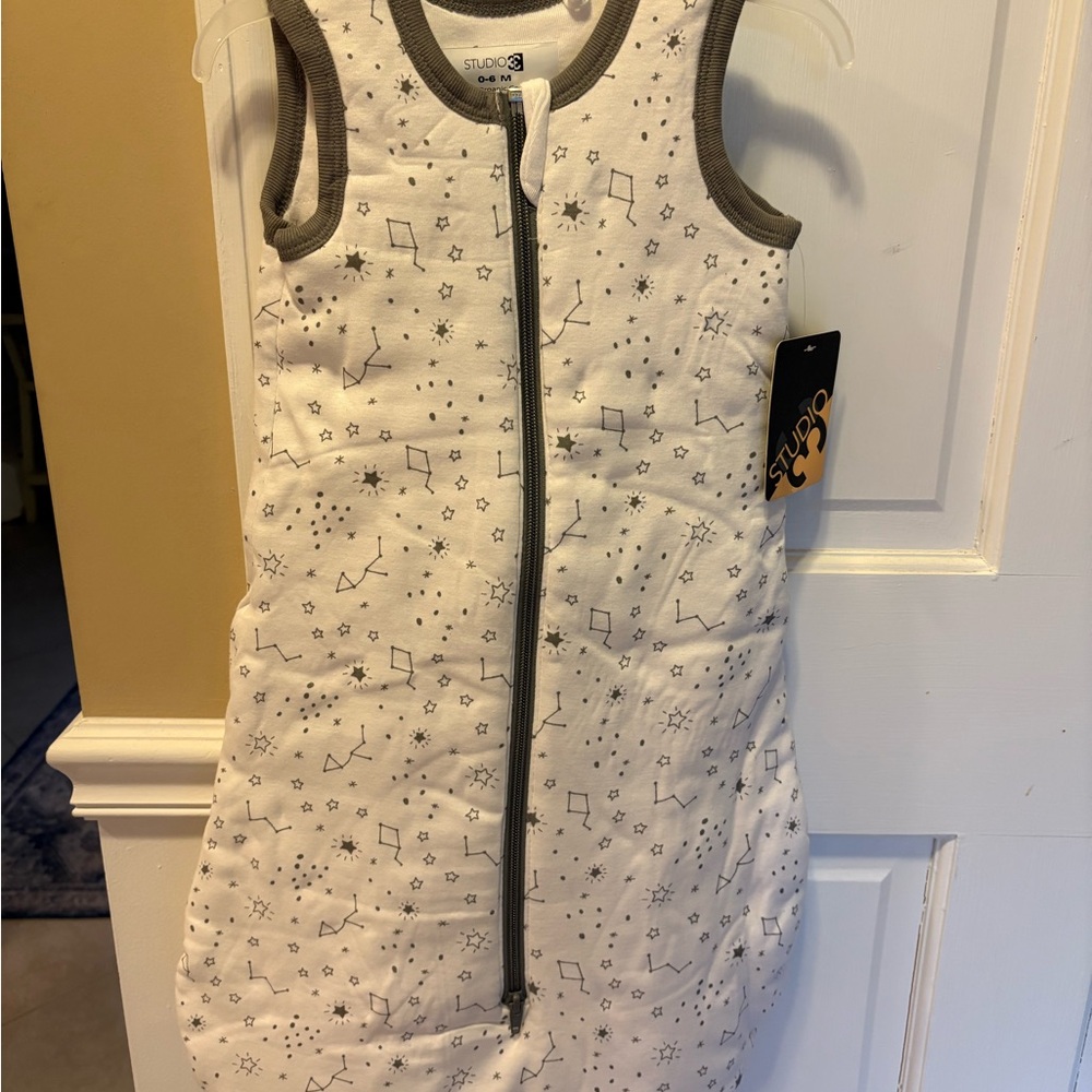 Cream and Gray Baby Sleep Sack by Studio 3